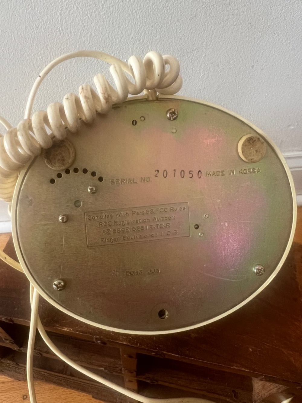 Vintage Cream and Brass Rotary Telephone - Picture 6 of 7